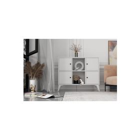BK Concept ŞFN-1080-Ç Çıtasız Ayaklı Dört Kapaklı Beyaz Şifonyer