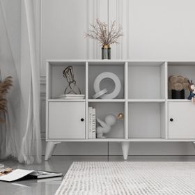 BK Concept ŞFN-1090-Ç Çıtasız Ayaklı İki Kapaklı Beyaz Şifonyer