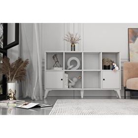 BK Concept ŞFN-1090-Ç Çıtasız Ayaklı İki Kapaklı Beyaz Şifonyer