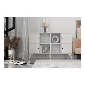 BK Concept ŞFN-1091-Ç Çıtasız Ayaklı Dört Kapaklı Beyaz Şifonyer