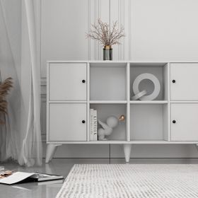 BK Concept ŞFN-1091-Ç Çıtasız Ayaklı Dört Kapaklı Beyaz Şifonyer