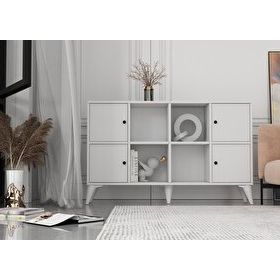 BK Concept ŞFN-1091-Ç Çıtasız Ayaklı Dört Kapaklı Beyaz Şifonyer