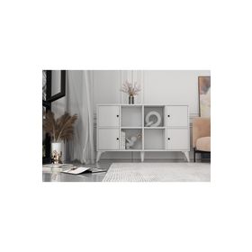 BK Concept ŞFN-1091-Ç Çıtasız Ayaklı Dört Kapaklı Beyaz Şifonyer