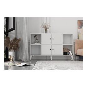 BK Concept ŞFN-1092-Ç Çıtasız Ayaklı Dört Kapaklı Beyaz Şifonyer