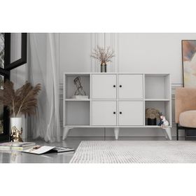 BK Concept ŞFN-1092-Ç Çıtasız Ayaklı Dört Kapaklı Beyaz Şifonyer