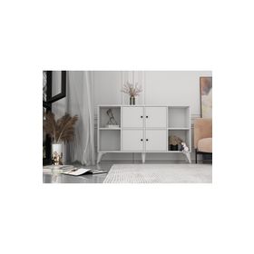 BK Concept ŞFN-1092-Ç Çıtasız Ayaklı Dört Kapaklı Beyaz Şifonyer