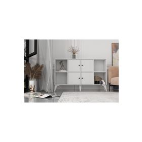 BK Concept ŞFN-1092-Ç Çıtasız Ayaklı Dört Kapaklı Beyaz Şifonyer