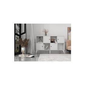 BK Concept ŞFN-1096-Ç Çıtasız Ayaklı Dört Kapaklı Beyaz Şifonyer