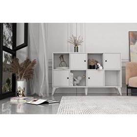 BK Concept ŞFN-1096-Ç Çıtasız Ayaklı Dört Kapaklı Beyaz Şifonyer