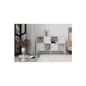 BK Concept ŞFN-1096-Ç Çıtasız Ayaklı Dört Kapaklı Beyaz Şifonyer