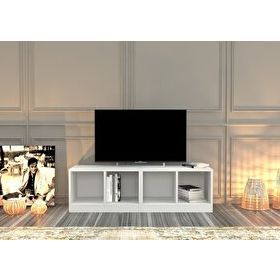 BK Concept TV-1006 Beyaz 130 cm Kitaplıklı Tv Ünitesi