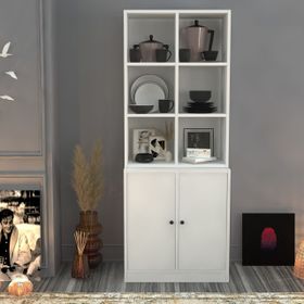 BK Concept VTR-1001-Ç Beyaz 65 cm Raflı Dolaplı Vitrin