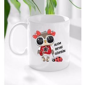 BK Gift Beyaz Alem Beybi Görsün Tasarımlı Kupa