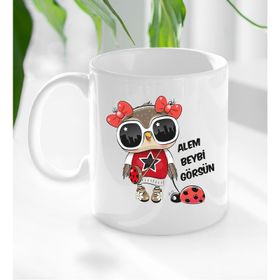 BK Gift Beyaz Alem Beybi Görsün Tasarımlı Kupa