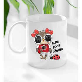 BK Gift Beyaz Alem Beybi Görsün Tasarımlı Kupa