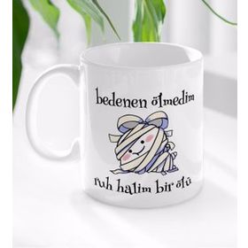 BK Gift Beyaz Ruh Halim Bir Ölü Tasarımlı Kupa