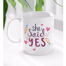 BK Gift Beyaz She Said Yes Tasarımlı 1 Kupa