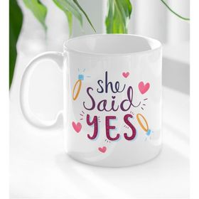 BK Gift Beyaz She Said Yes Tasarımlı 1 Kupa