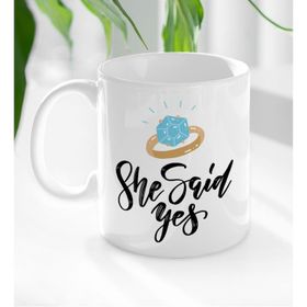 BK Gift Beyaz She Said Yes Tasarımlı 2 Kupa