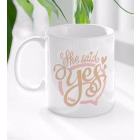 BK Gift Beyaz She Said Yes Tasarımlı Kupa
