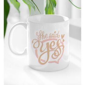 BK Gift Beyaz She Said Yes Tasarımlı Kupa