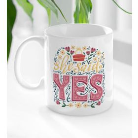 BK Gift Beyaz She Said Yes Tasarımlı Kupa