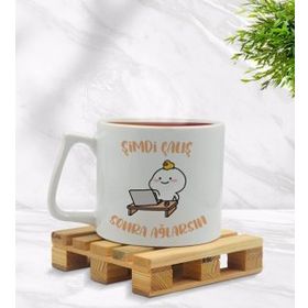 Bk Gift Beyaz Şimdi Çalış Sonra Ağlarsın Tasarımlı Kupa