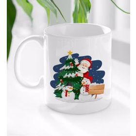BK Gift Beyaz Yılbaşı Tasarımlı 1 Kupa