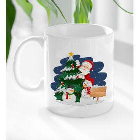 BK Gift Beyaz Yılbaşı Tasarımlı 1 Kupa