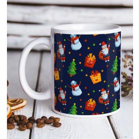 BK Gift Beyaz Yılbaşı Tasarımlı 12 Kupa
