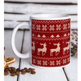 BK Gift Beyaz Yılbaşı Tasarımlı 13 Kupa