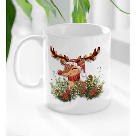 BK Gift Beyaz Yılbaşı Tasarımlı 2 Kupa