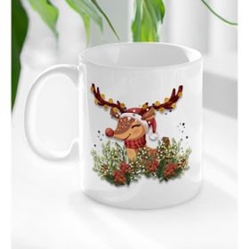 BK Gift Beyaz Yılbaşı Tasarımlı 2 Kupa