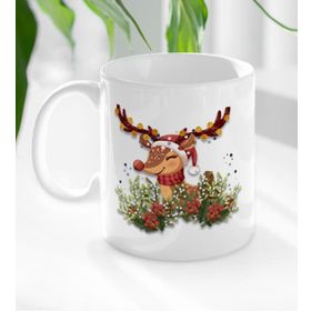 BK Gift Beyaz Yılbaşı Tasarımlı 2 Kupa