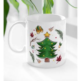 BK Gift Beyaz Yılbaşı Tasarımlı 3 Kupa