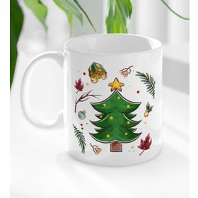 BK Gift Beyaz Yılbaşı Tasarımlı 3 Kupa