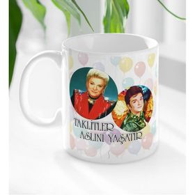 BK Gift Beyaz Zeki Müren - Taklitler Aslını Yaşatır Tasarımlı Kupa