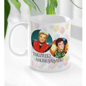 BK Gift Beyaz Zeki Müren - Taklitler Aslını Yaşatır Tasarımlı Kupa