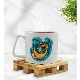 BK Gift Çapa Tasarımlı Middle Beyaz Kupa Bardak