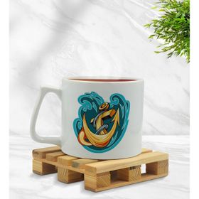 BK Gift Çapa Tasarımlı Middle Beyaz Kupa Bardak
