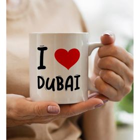 BK Gift I Love Dubai Tasarımlı Beyaz Kupa Bardak