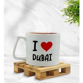BK Gift I Love Dubai Tasarımlı Middle Beyaz Kupa Bardak