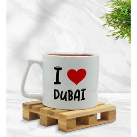 BK Gift I Love Dubai Tasarımlı Middle Beyaz Kupa Bardak