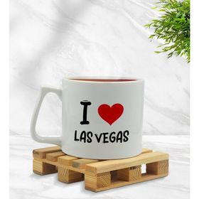 BK Gift I Love Las Vegas Tasarımlı Middle Beyaz Kupa Bardak