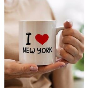 BK Gift I Love New York Tasarımlı Beyaz Kupa Bardak