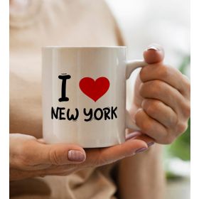 BK Gift I Love New York Tasarımlı Beyaz Kupa Bardak