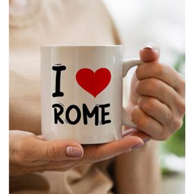BK Gift I Love Rome Tasarımlı Beyaz Kupa Bardak