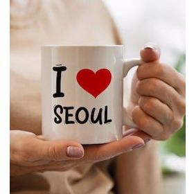 BK Gift I Love Seoul Tasarımlı Beyaz Kupa Bardak