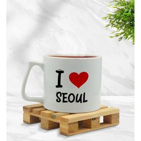 BK Gift I Love Seoul Tasarımlı Middle Beyaz Kupa Bardak