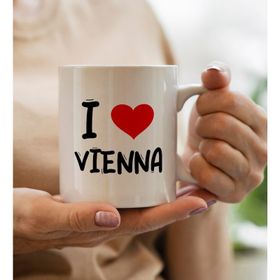 BK Gift I Love Vienna Tasarımlı Beyaz Kupa Bardak